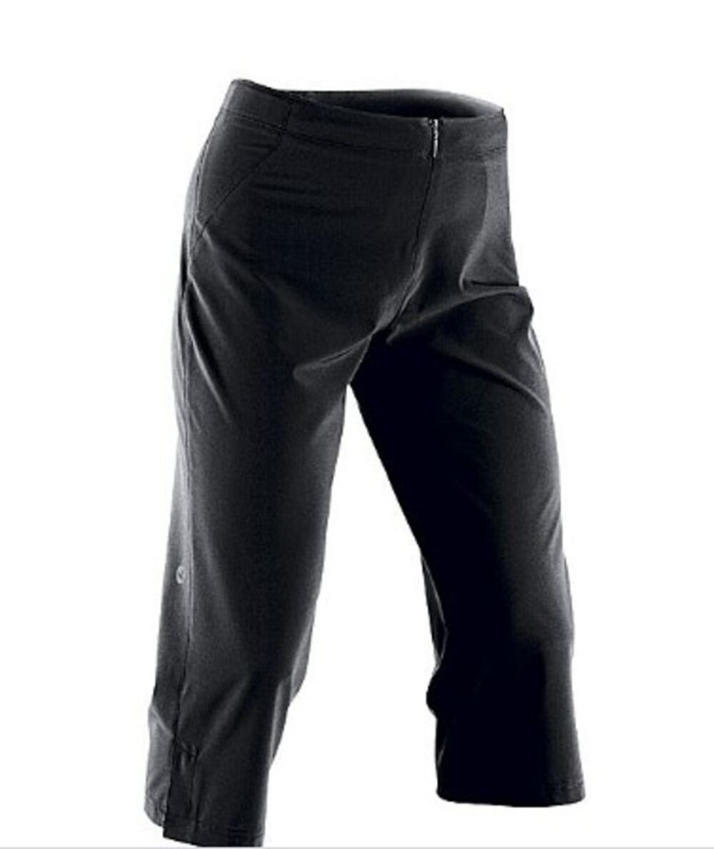 Sugoi Womens M Black Cycling Running Bravo Stretch Capri Low Rise New
